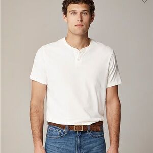 Men’s JCrew Slim Short-sleeve sueded cotton henley NWOT
